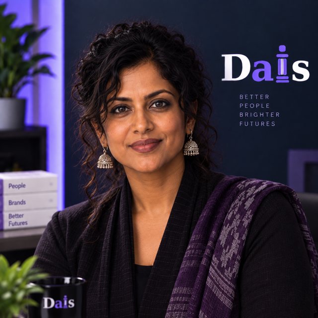 Synthetic portrait of Aurora Sen, Dais AI Chief Research Officer.